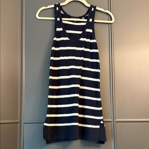 Vince Navy and White Striped Tunic